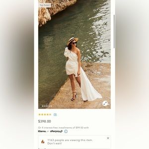 Anthropologie Sachin & Babi Dorien Puffed One-Shoulder Bow Train Wrap Mini Dress